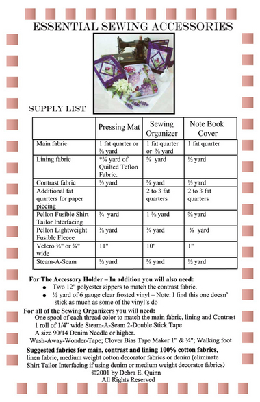 sewing accessories supply list